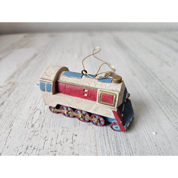 Wind up train ornament locomotive toy Xmas tree - Picture 1 of 9
